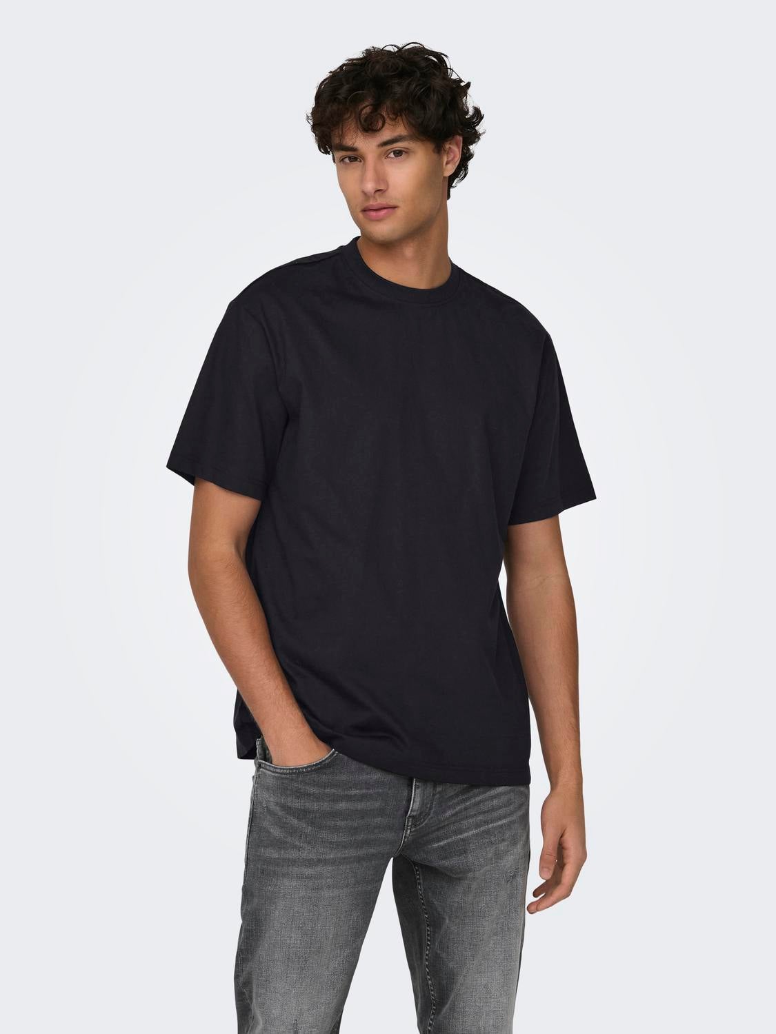 Oversized o hals t shirt Black ONLY SONS