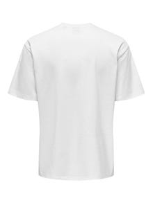 ONLY & SONS Relaxed fit O-hals T-shirts -Bright White - 22022532