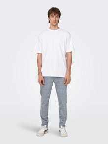 ONLY & SONS Relaxed Fit Round Neck T-Shirt -Bright White - 22022532
