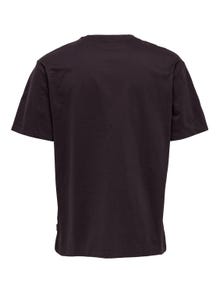 ONLY & SONS Oversized o-hals t-shirt -Fudge - 22022532