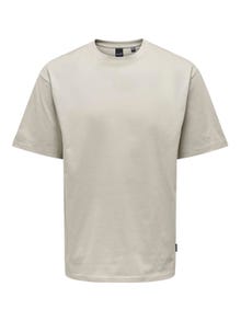 ONLY & SONS T-shirts Relaxed Fit Col rond -Silver Lining - 22022532