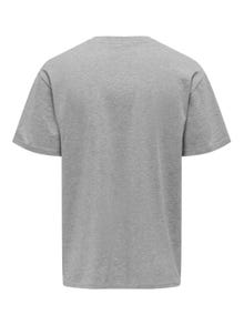 ONLY & SONS Oversized o-hals t-shirt -Light Grey Melange - 22022532