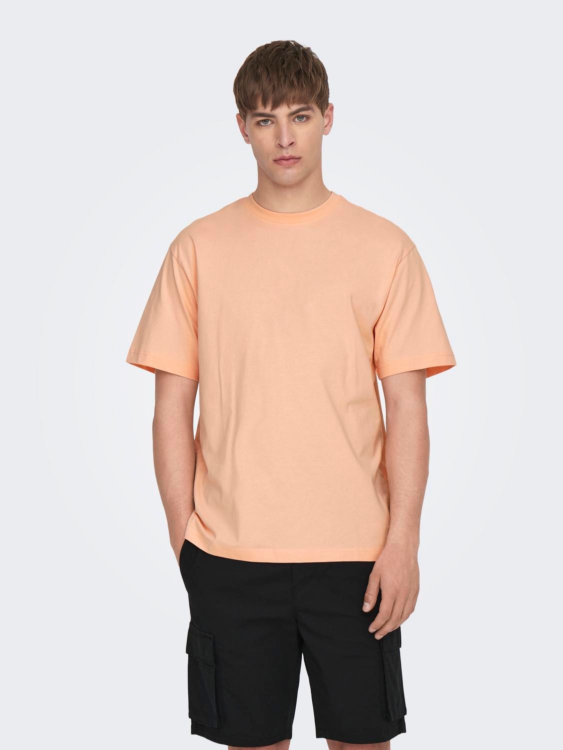 Marks & Spencer RELAXED FIT CREW NECK - Basic T-shirt - peach/apricot -  Zalando.de