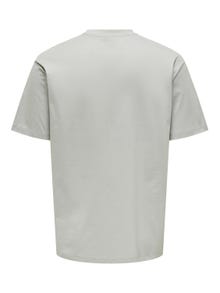 ONLY & SONS T-shirts Relaxed Fit Col rond -Mirage Gray - 22022532
