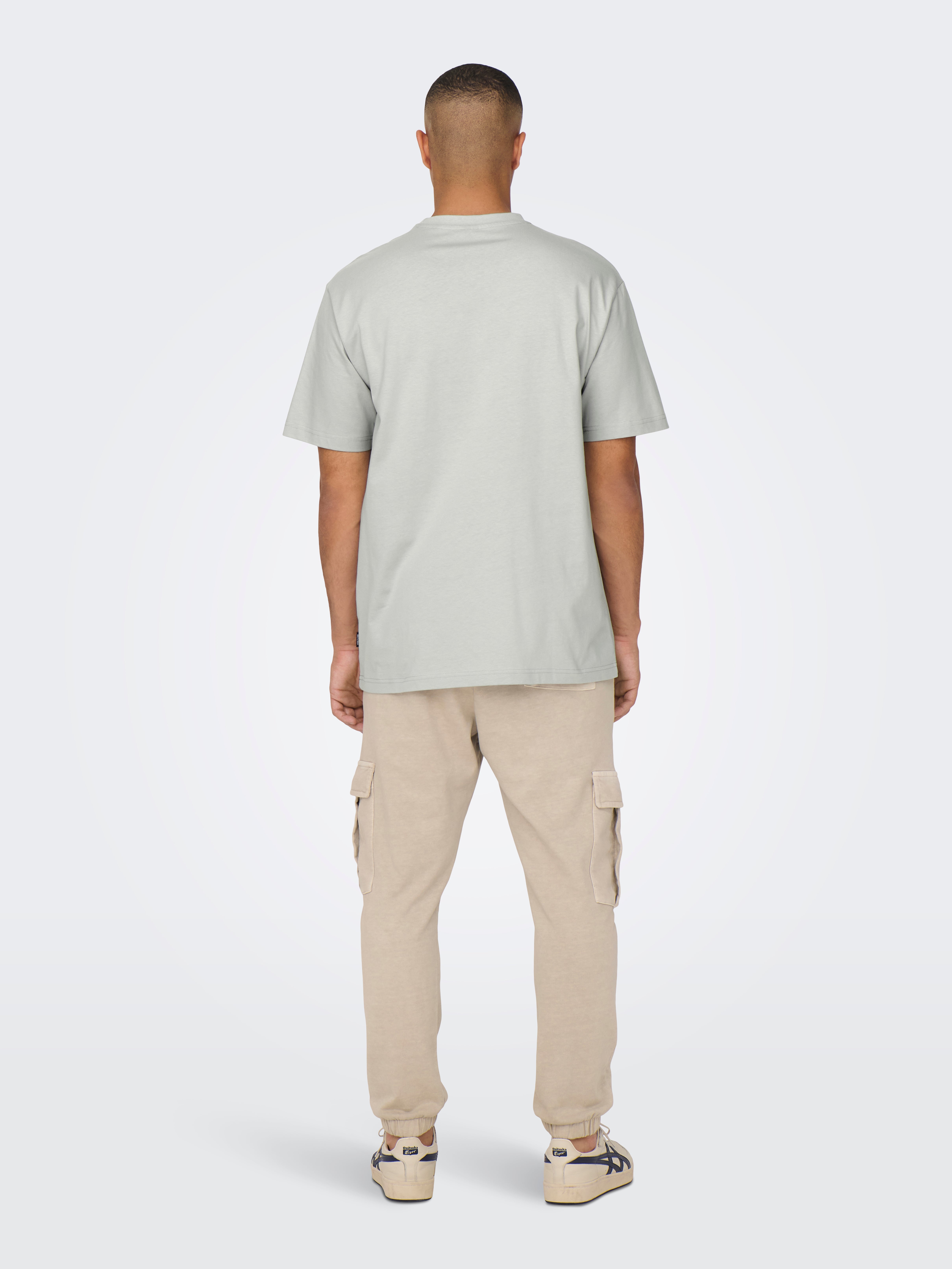 Tシャツ・カットソー WOOALONG Sand washing graphic Tshirts LIGHT GREY WL242JST03 ONSFRED T-shirt | Light Grey | ONLY & SONS®
