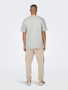 ONLY & SONS T-shirts Relaxed Fit Col rond -Mirage Gray - 22022532