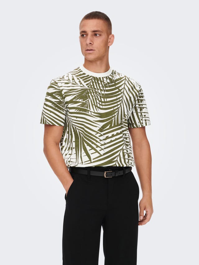 ONLY & SONS O-hals t-shirt med print - 22022692