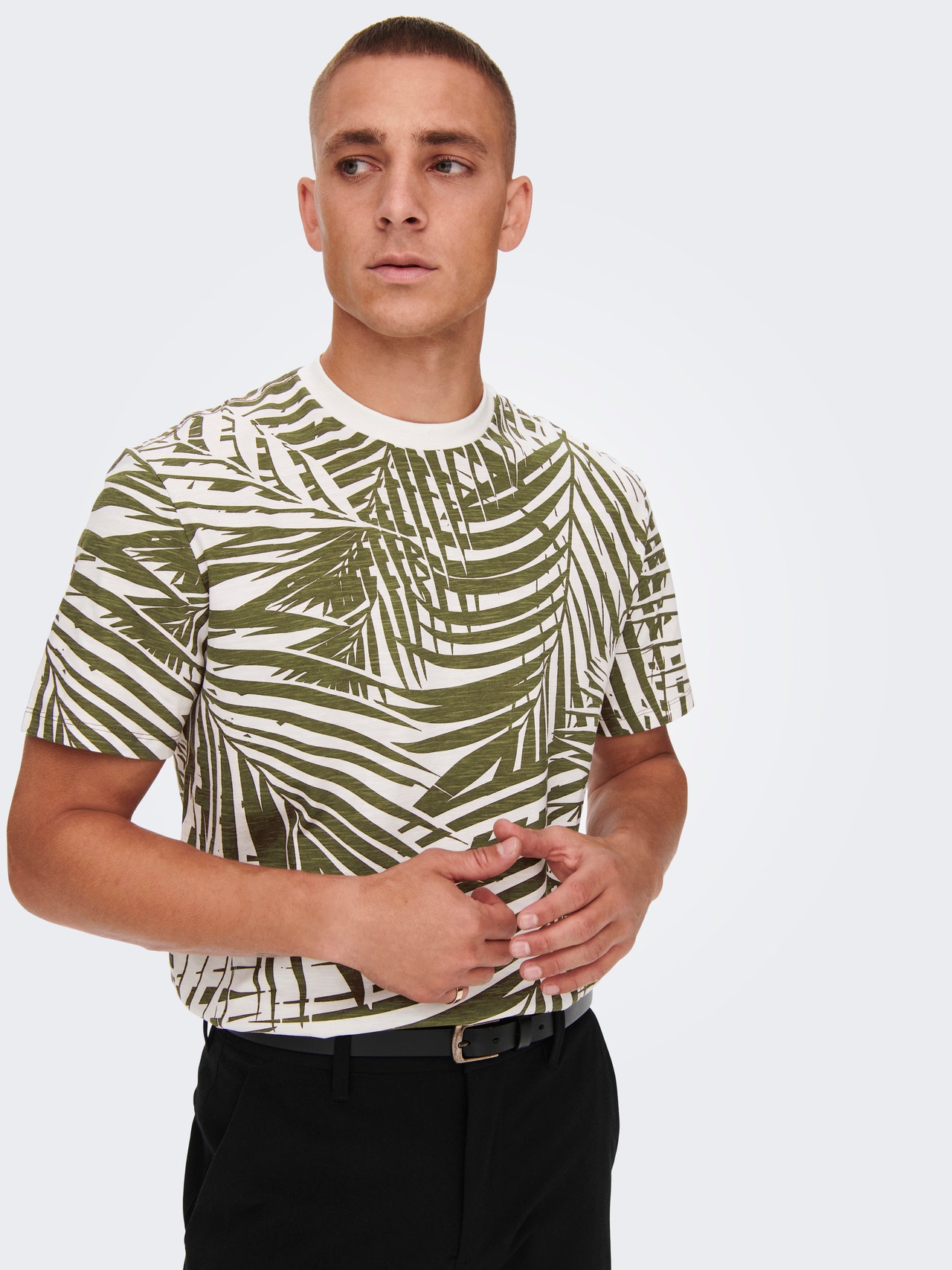 ONLY & SONS O-hals t-shirt med print -Teak - 22022692