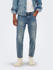 ONLY & SONS Cropped Fit Mid waist Jeans -Blue Denim - 22022839