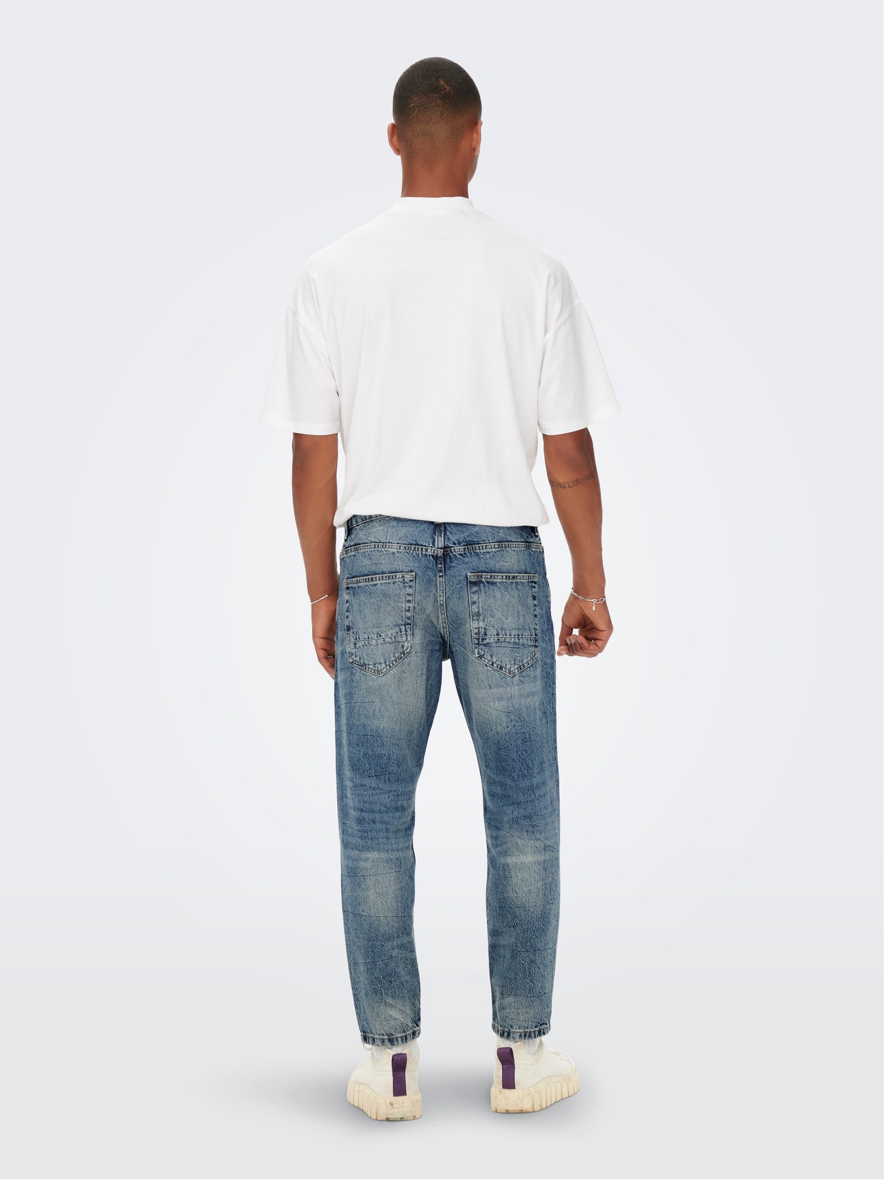 ONLY & SONS Cropped Fit Mid waist Jeans -Blue Denim - 22022839