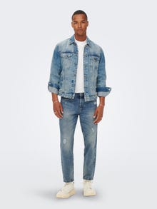 ONLY & SONS Verkürzt Mittlere Taille Jeans -Blue Denim - 22022839