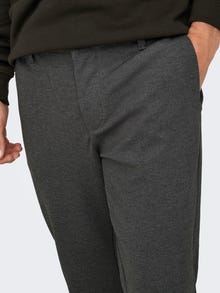 ONLY & SONS Kitsas lõige Keskmine vöökoht Puuvillased püksid -Black - 22022911