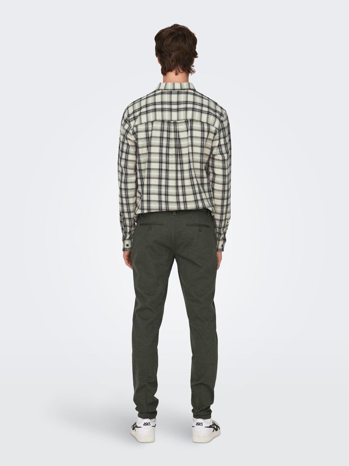 ONLY & SONS ONSMARK TAP HERRINGBONE 2911 PANT NOOS -Olive Night - 22022911