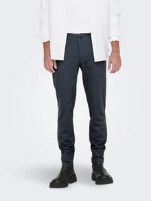 ONLY & SONS ONSMARK TAP HERRINGBONE 2911 PANT NOOSONSMARK TAP HERRINGBONE 2911 PANT NOOS -Dress Blues - 22022911