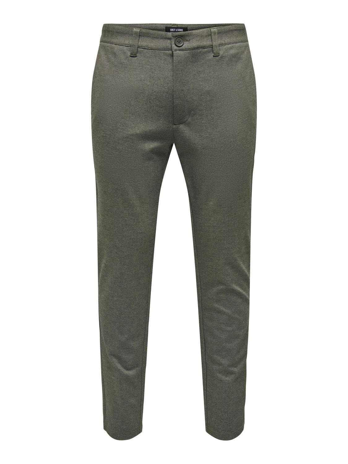 ONLY & SONS ONSMARK TAP HERRINGBONE 2911 PANT NOOS -Teak - 22022911