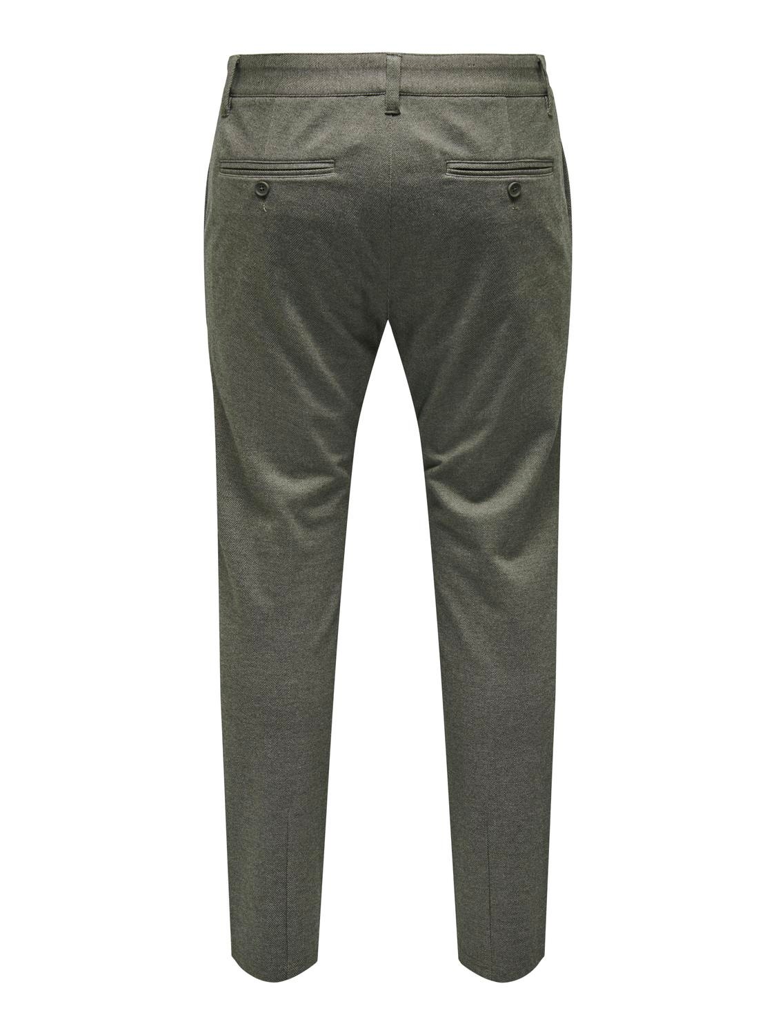 ONLY & SONS ONSMARK TAP HERRINGBONE 2911 PANT NOOS -Teak - 22022911