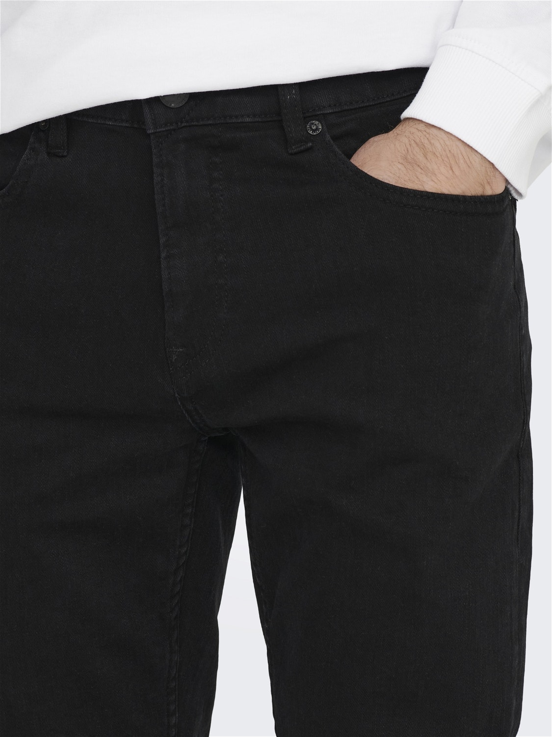 ONLY & SONS ONSWeft Regular Black Jeans -Black Denim - 22022956