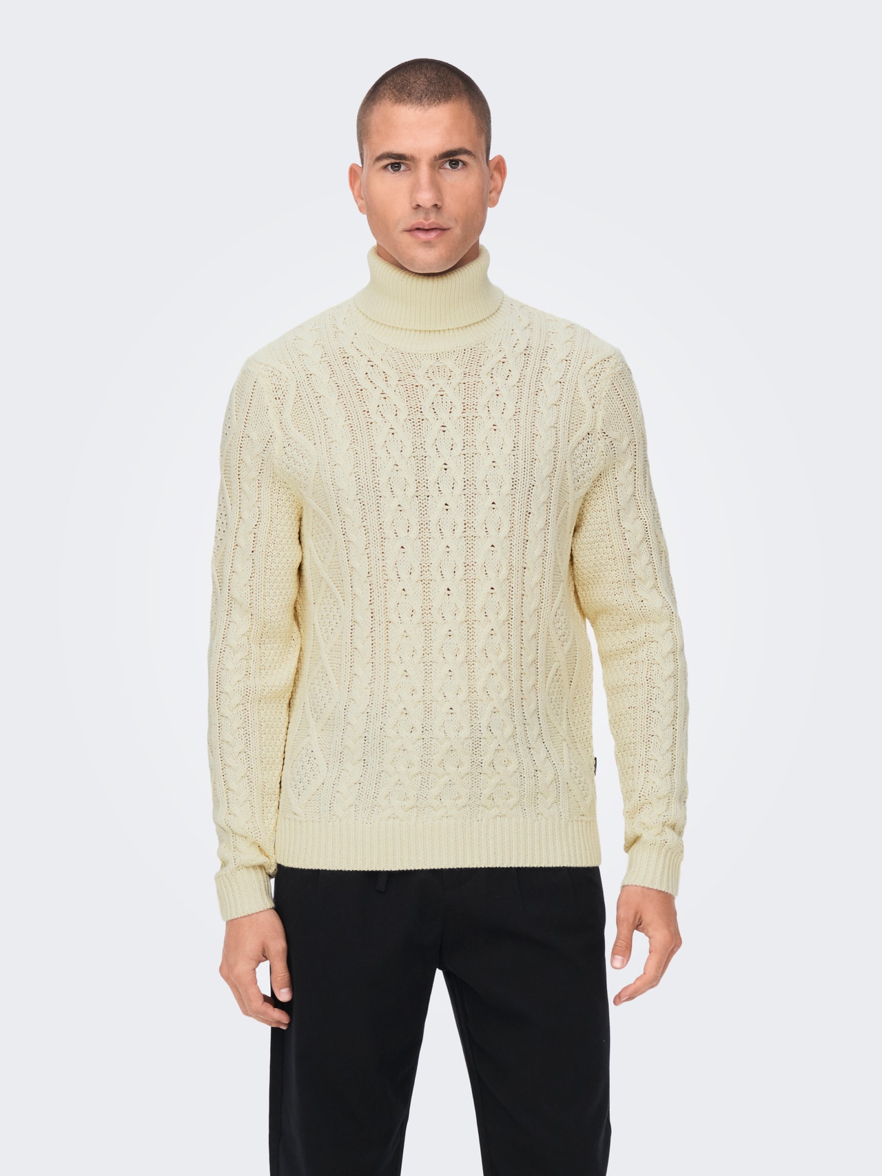 ONLY & SONS Roll neck knitted pullover -Antique White - 22023164