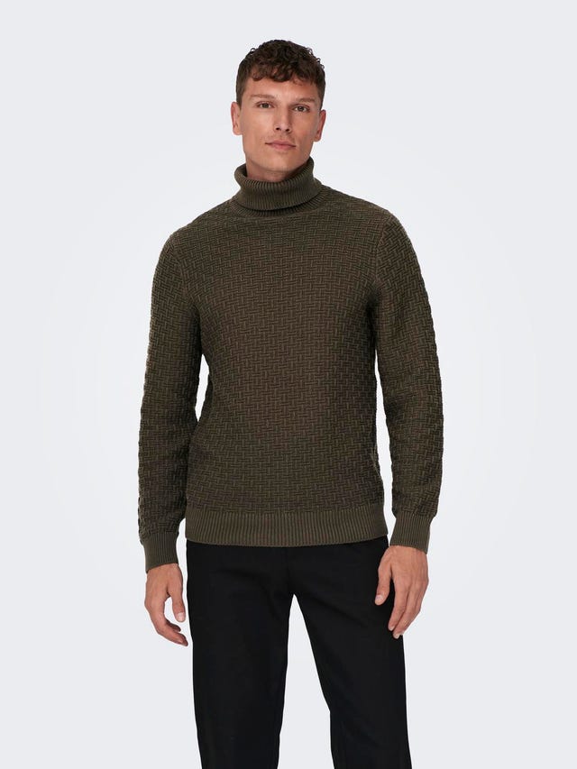 ONLY & SONS Roll neck knitted pullover - 22023177