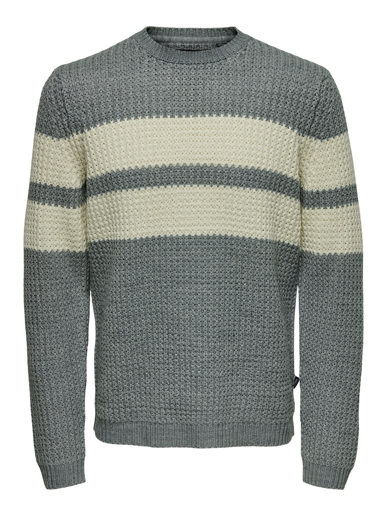 ONLY & SONS Crew neck Genser -Medium Grey Melange - 22023195