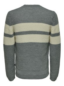 ONLY & SONS Crew neck Genser -Medium Grey Melange - 22023195