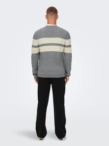 ONLY & SONS Crew neck Pullover -Medium Grey Melange - 22023195