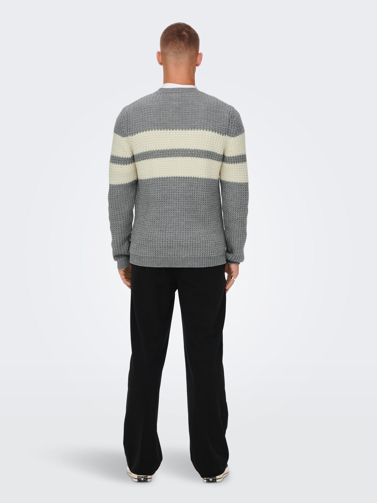 ONLY & SONS Textured knitted pullover -Medium Grey Melange - 22023195