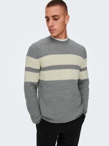 ONLY & SONS Pull-overs Col ras du cou -Medium Grey Melange - 22023195