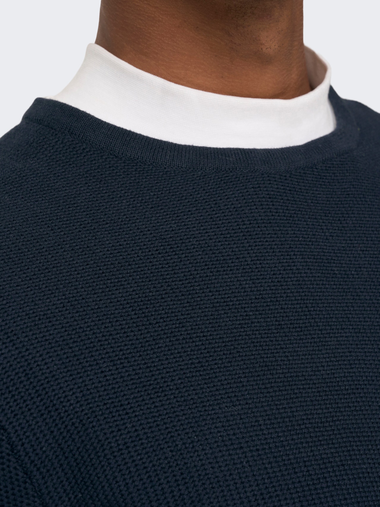 ONLY & SONS Round neck knitted Pullover -Dark Navy - 22023201