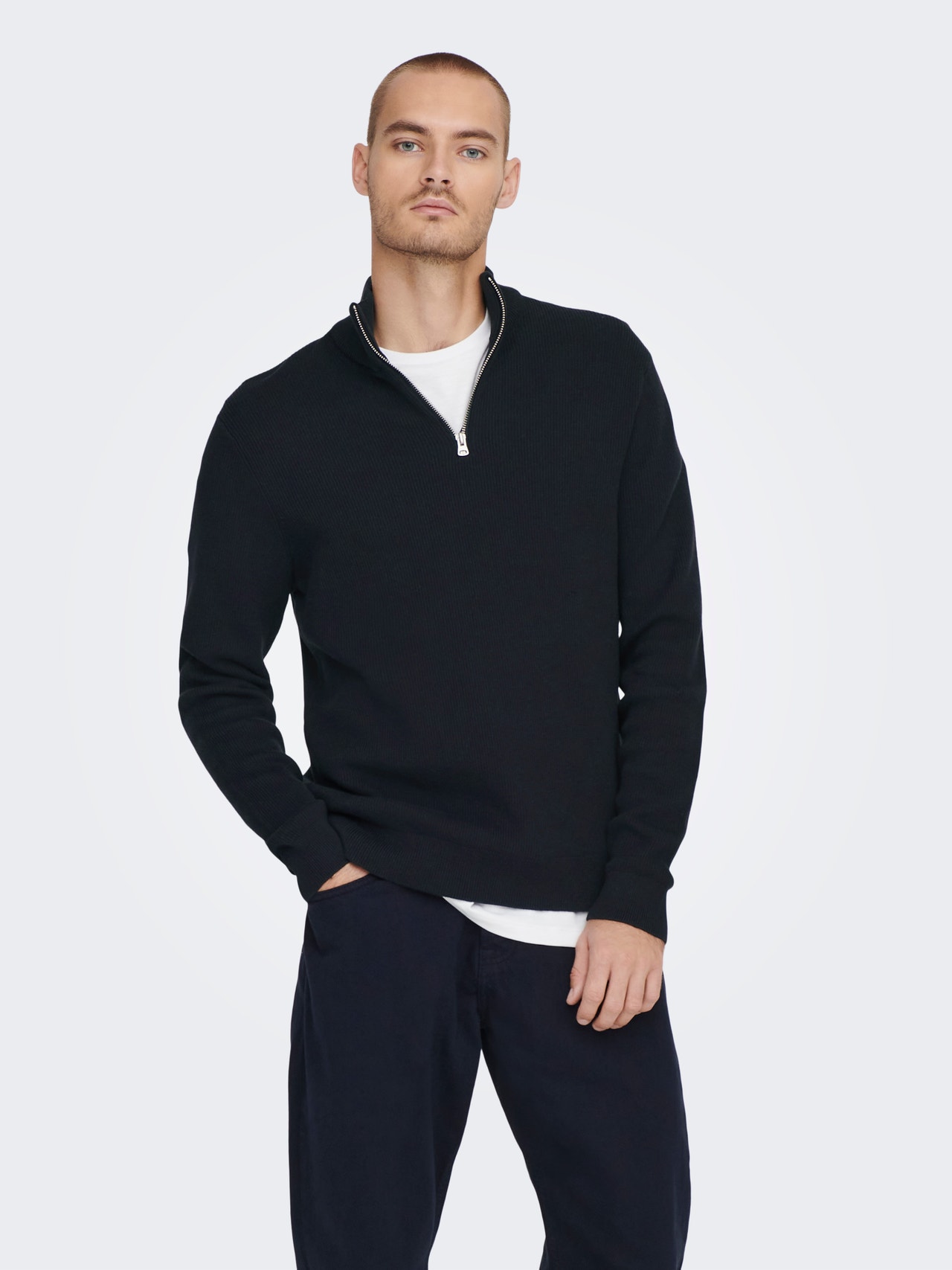 ONLY & SONS Redovno prianjanje Visoki vrat Pulover -Dark Navy - 22023210