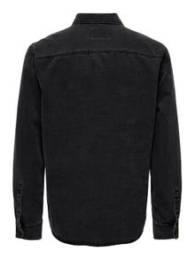 ONLY & SONS Regular Fit Skjortekrage Skjorte -Dark Grey Denim - 22023247