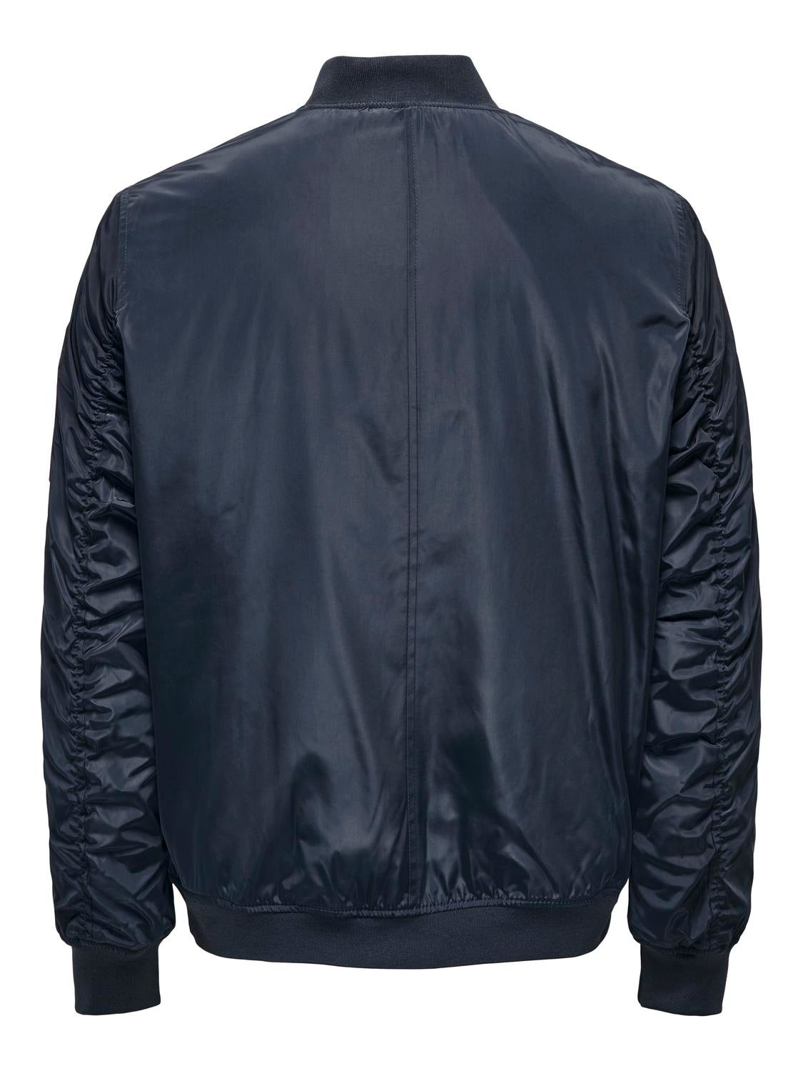 Midnight blue bomber on sale jacket