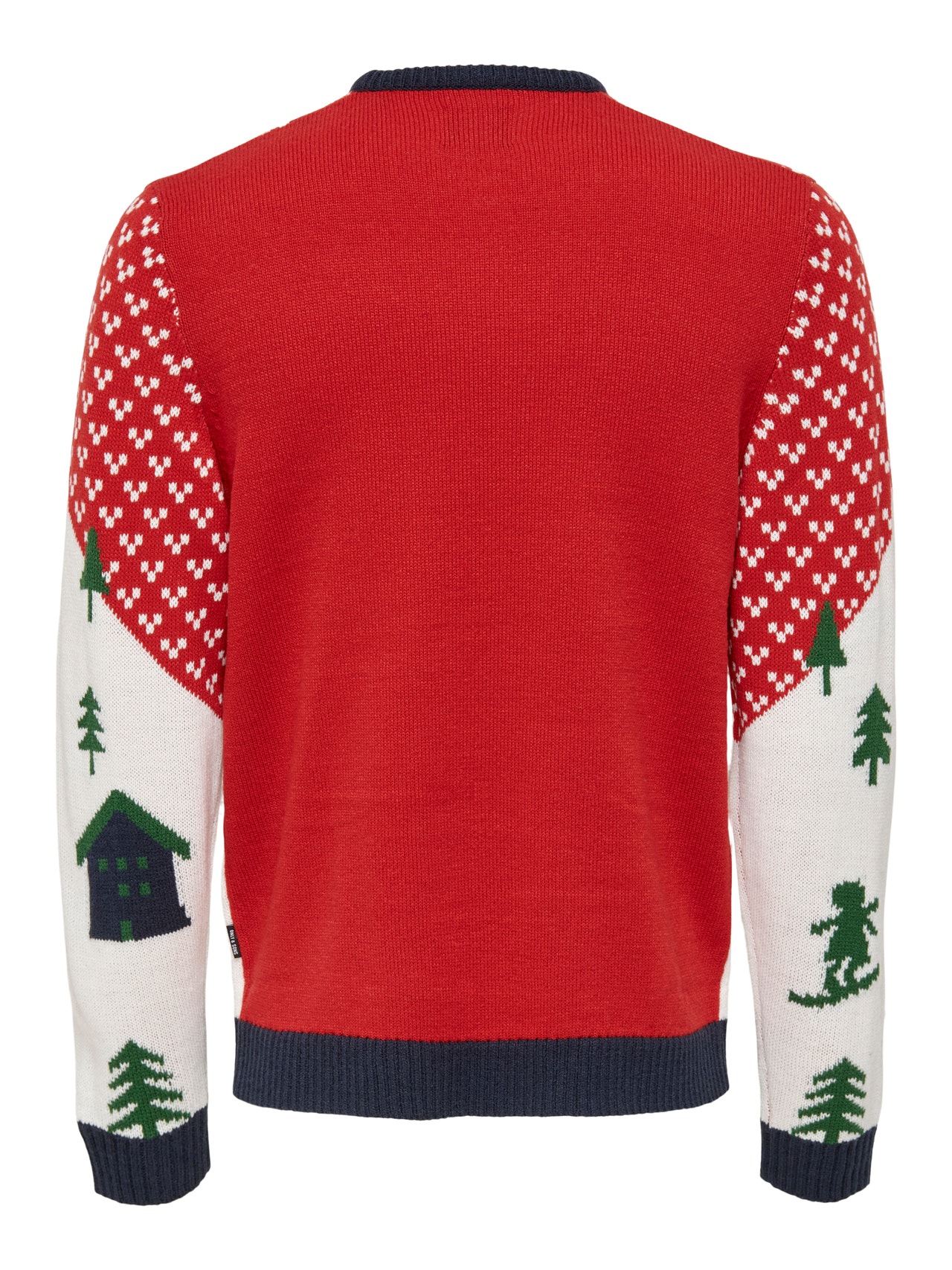 ONLY & SONS Christmas knitted pullover -Pompeian Red - 22023349