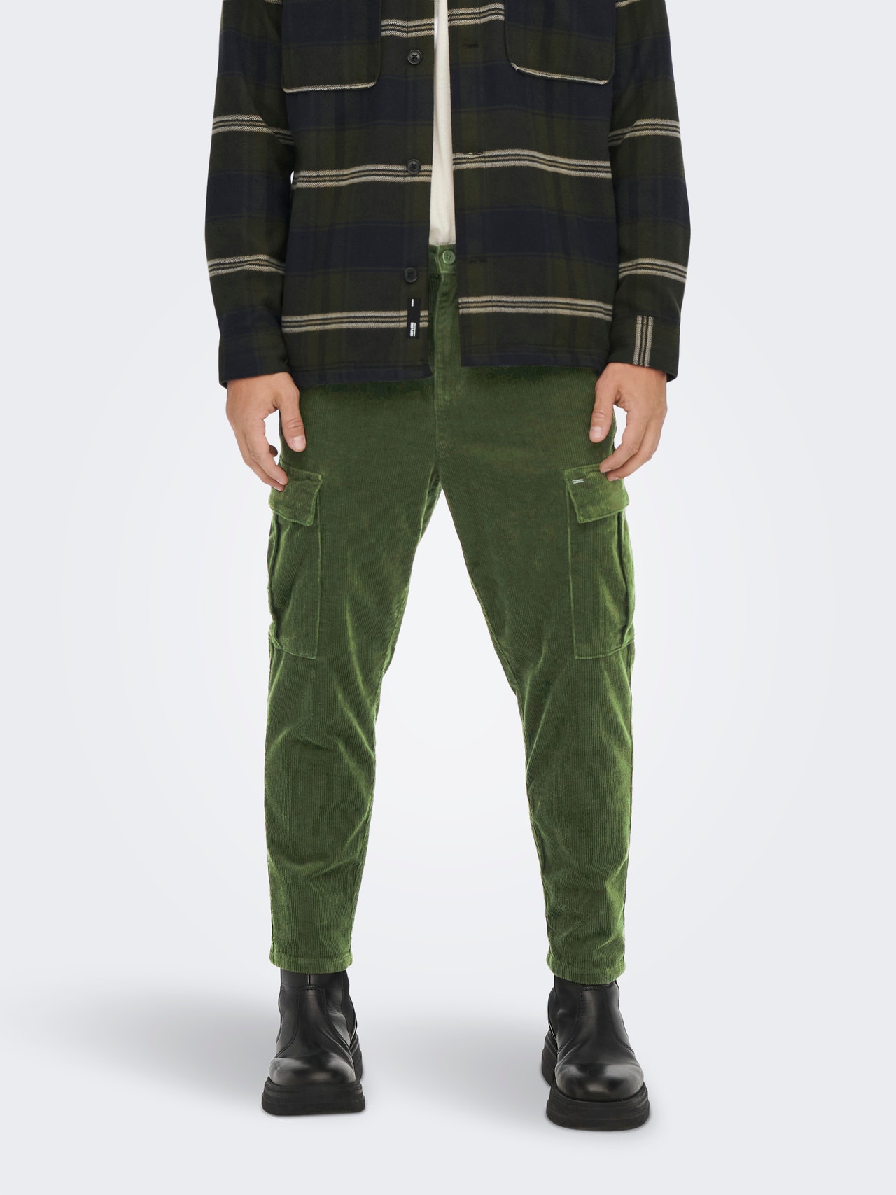 ONLY & SONS Pantalones cargo Corte tapered -Olive Night - 22023472