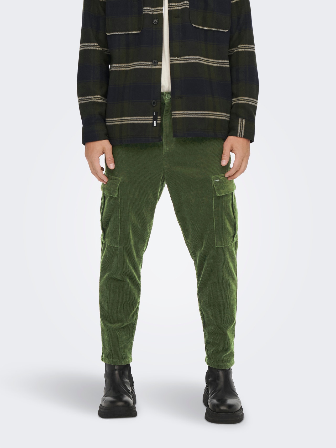 ONLY & SONS Pantalons cargo Tapered Fit -Olive Night - 22023472