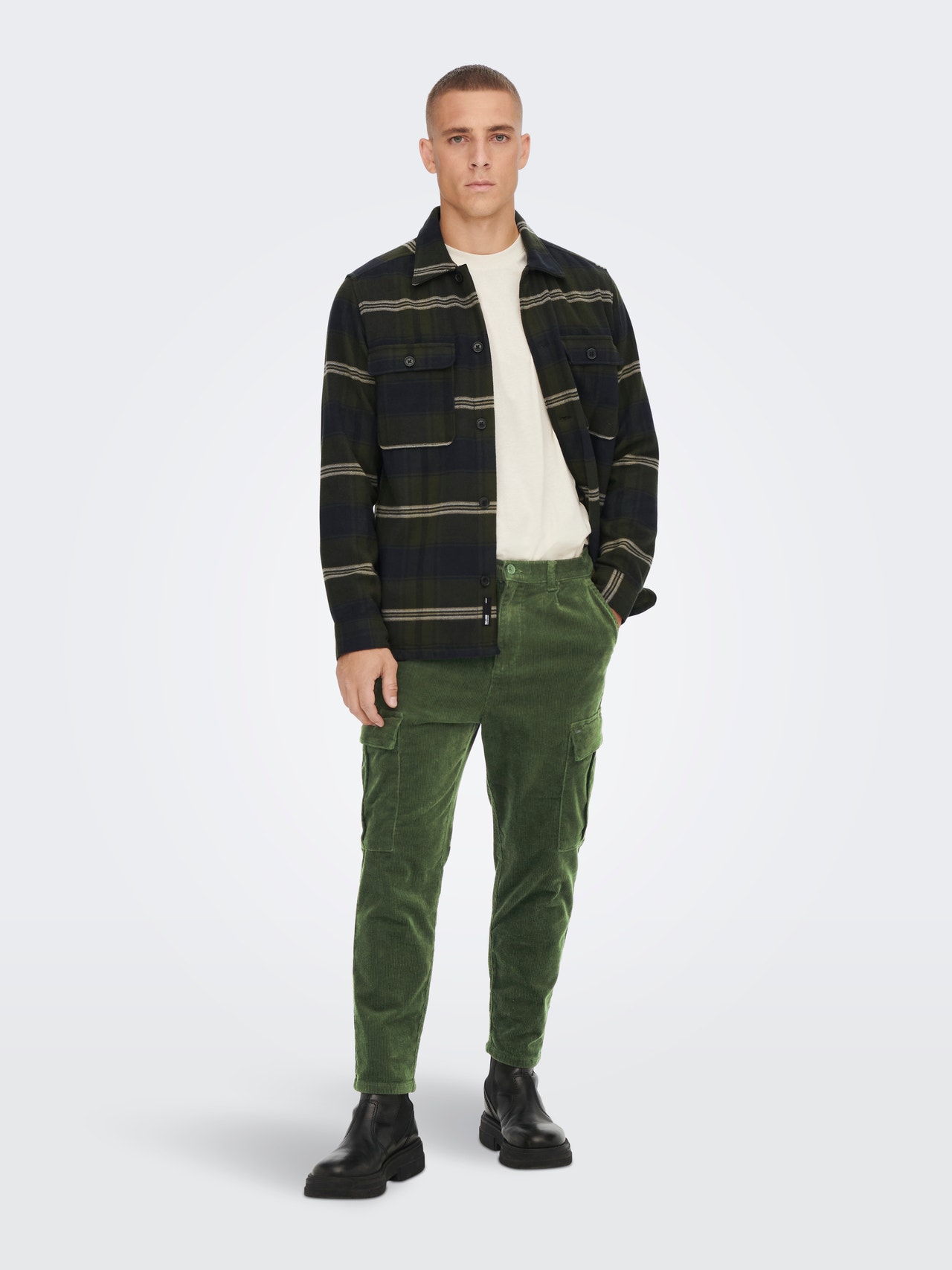 ONLY & SONS Tapered fit Cargobroeken -Olive Night - 22023472