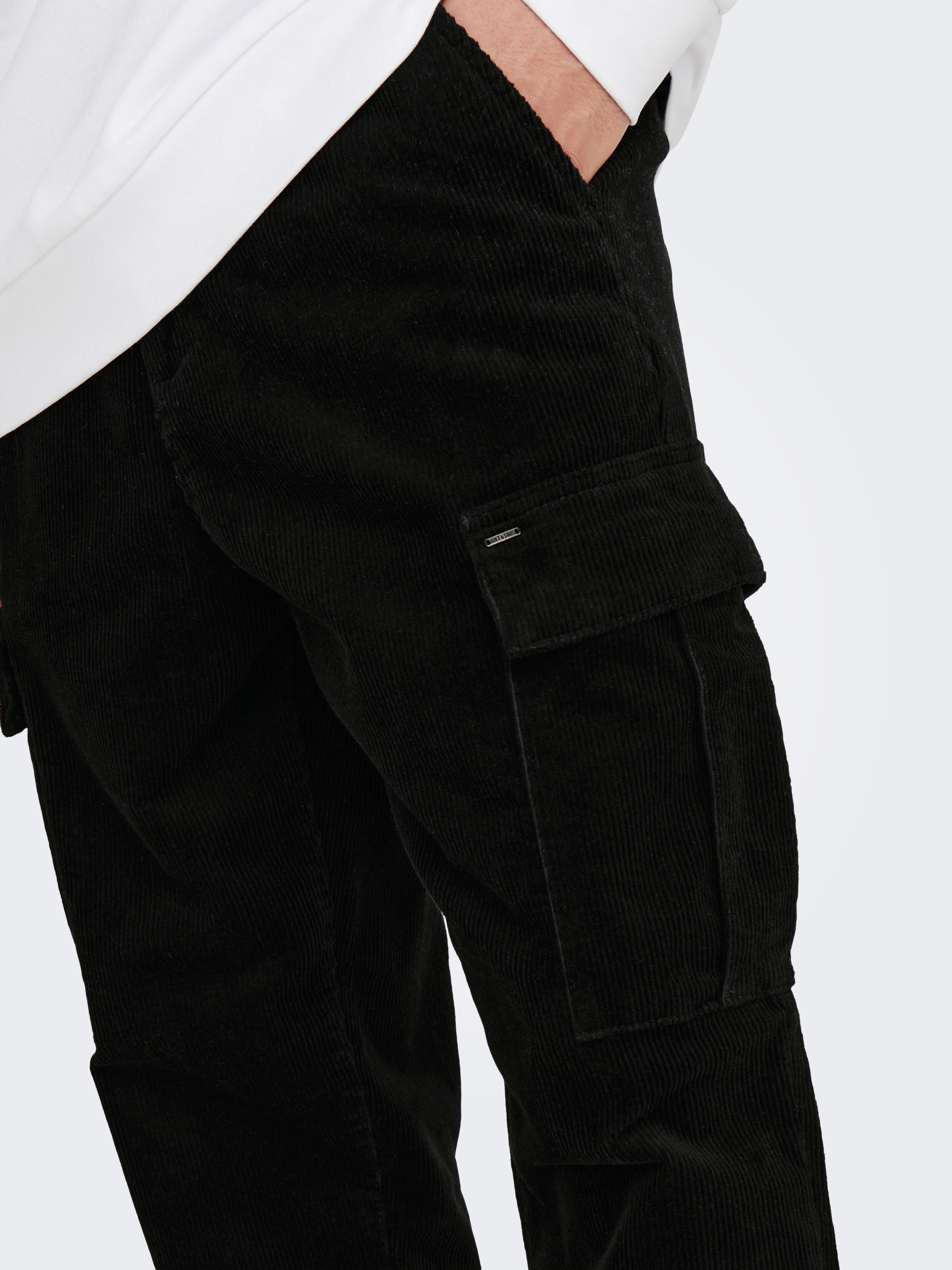 Mens tapered cargo on sale trousers