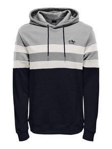 ONLY & SONS Regular Fit Hoodie Sweatshirt -Dark Navy - 22023622
