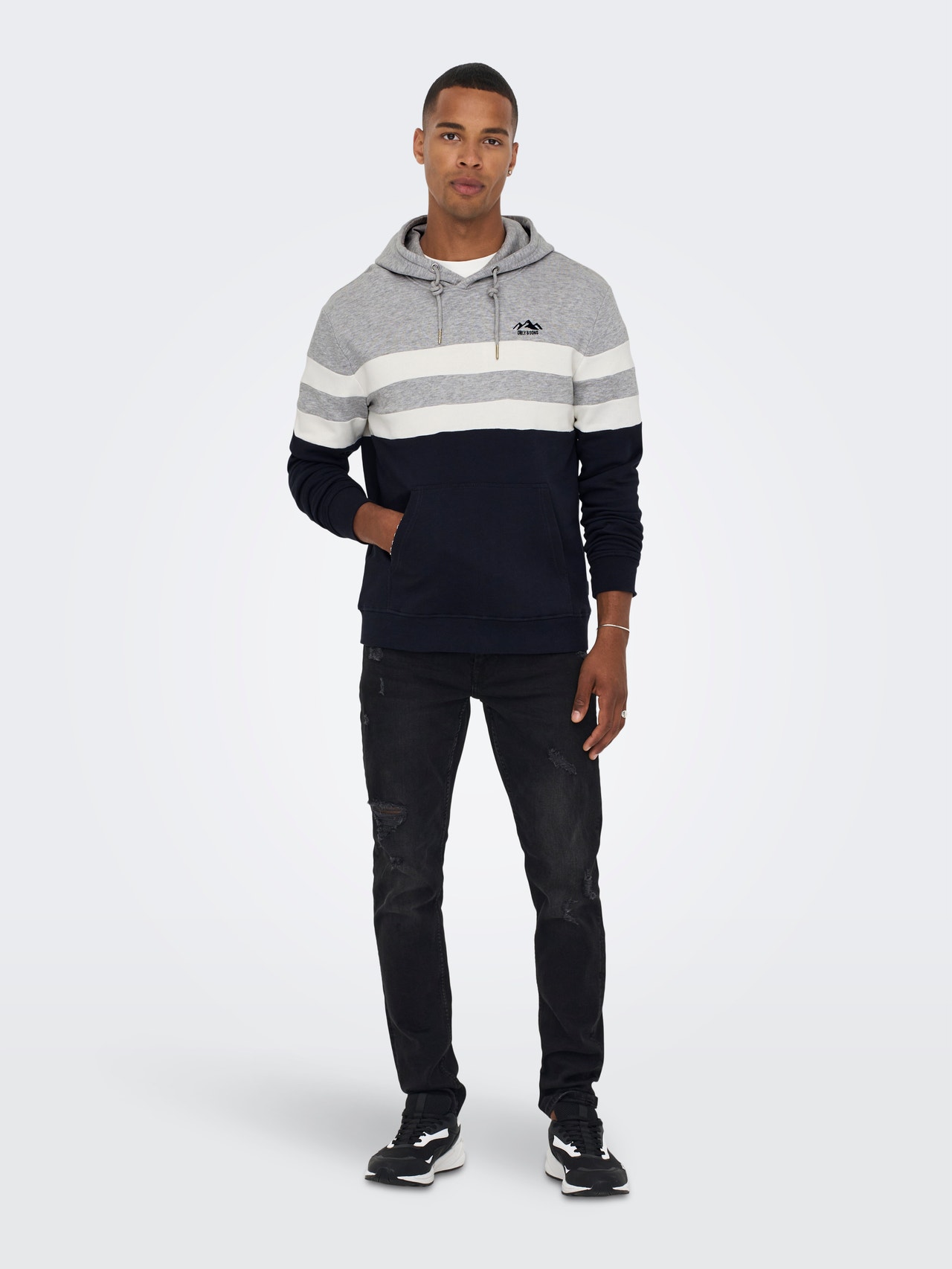 ONLY & SONS Normal geschnitten Kapuze Sweatshirt -Dark Navy - 22023622