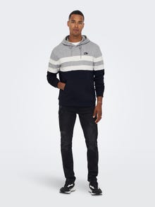 ONLY & SONS regular fit hættetrøje -Dark Navy - 22023622