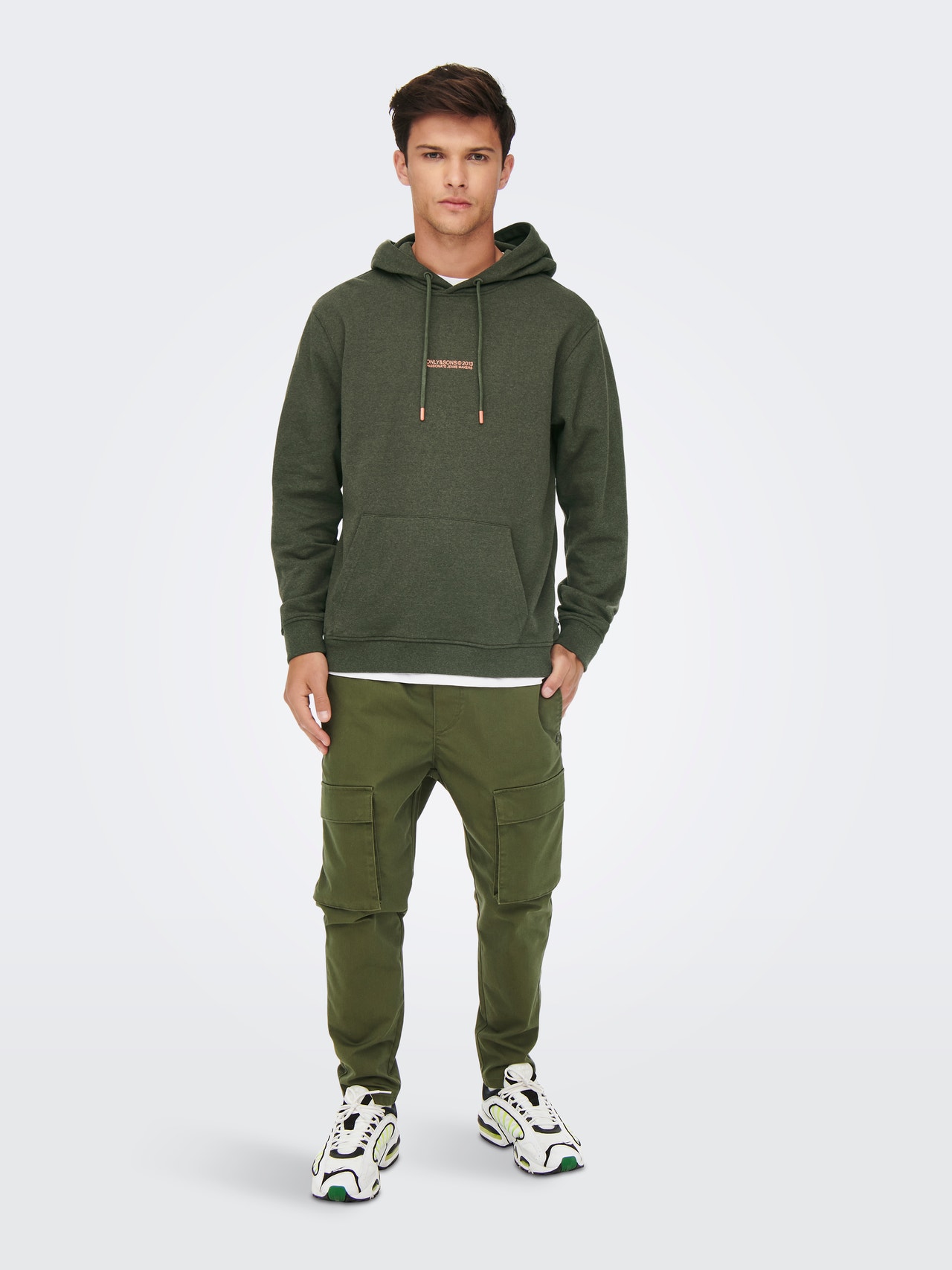 ONLY & SONS Normal passform Hoodie Sweatshirt -Rosin - 22023842