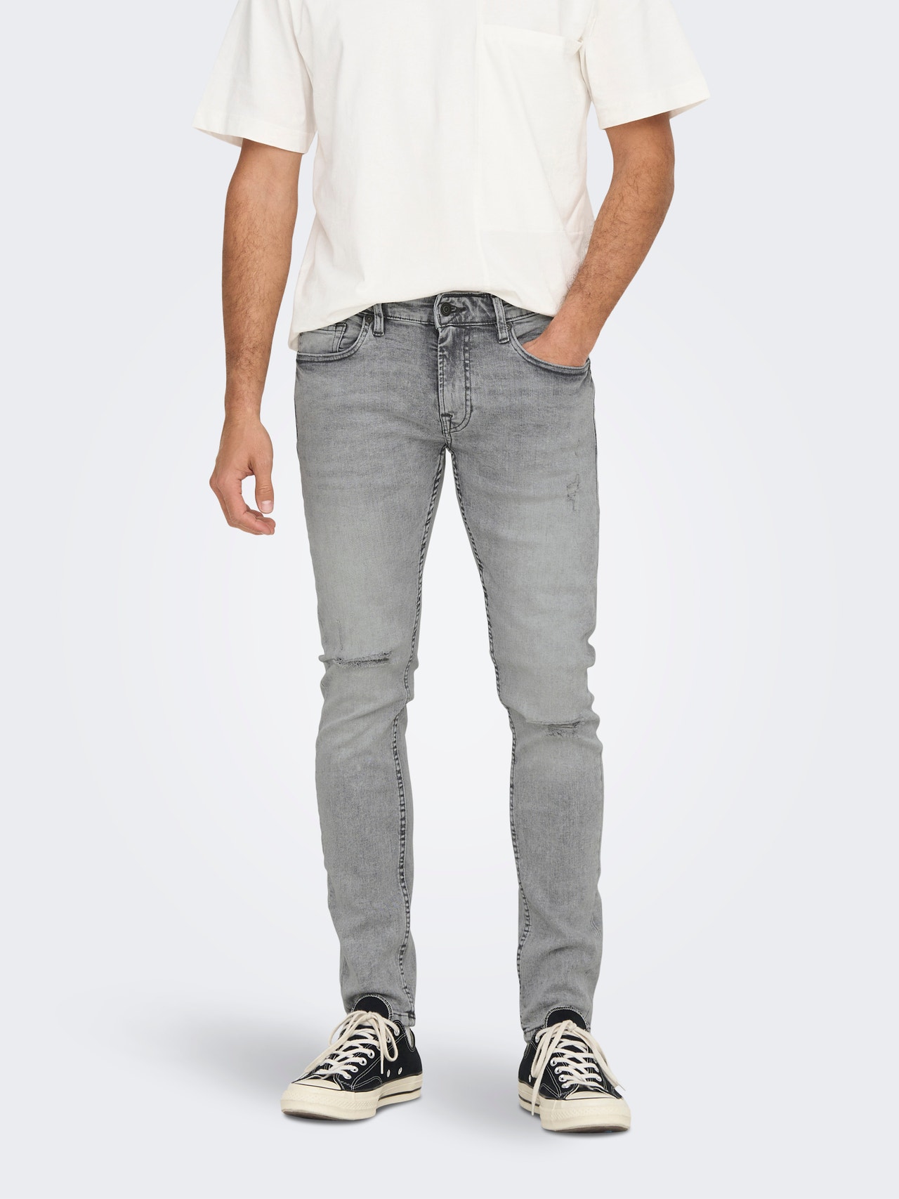 ONLY & SONS ONSWARP SKINNY 3925 DCC -Grey Denim - 22023925