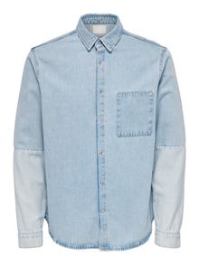 ONLY & SONS Chemises Standard Fit Col chemise -Light Blue Denim - 22023937