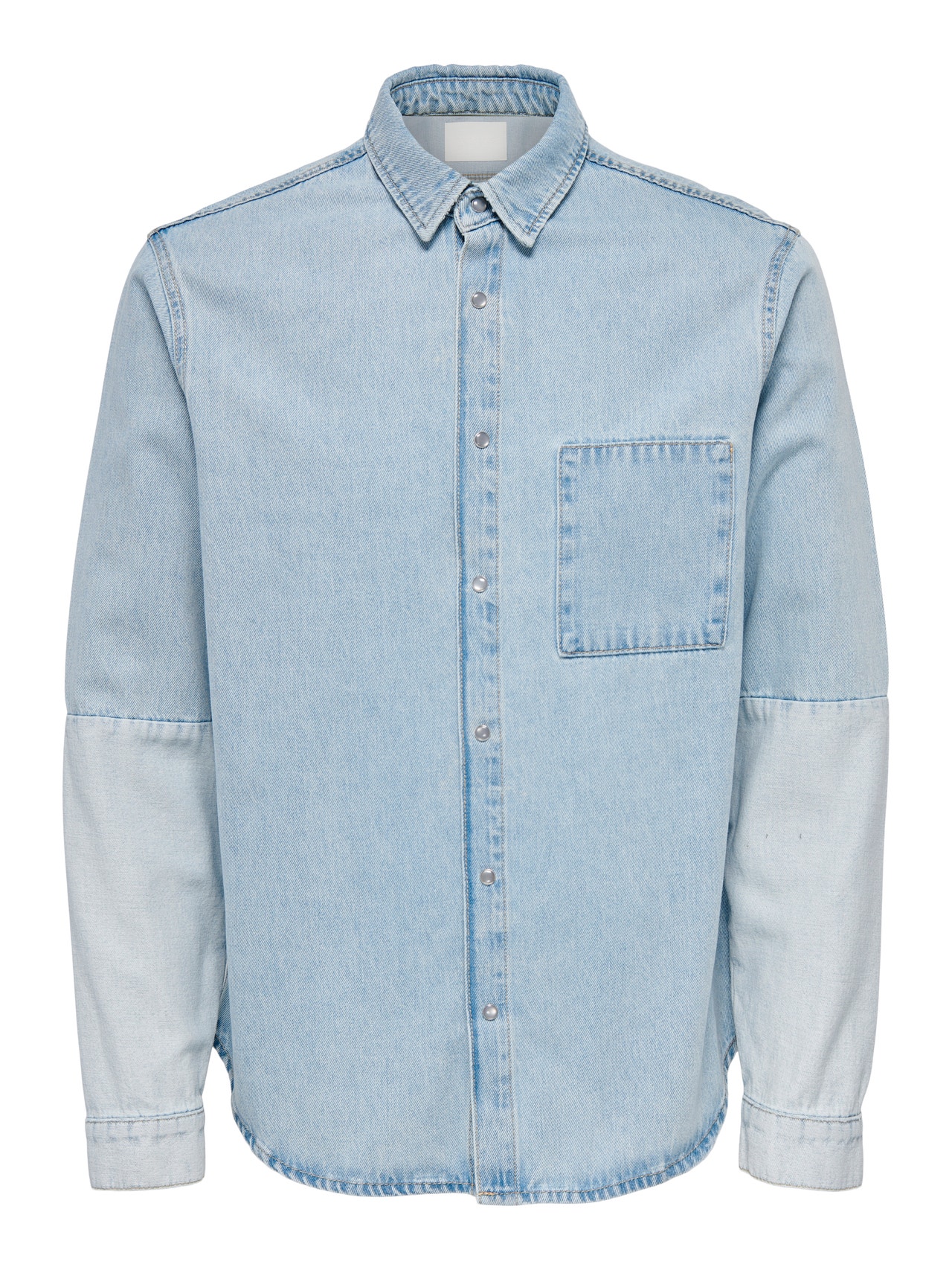 ONLY & SONS Standard Fit Shirt collar Shirt -Light Blue Denim - 22023937