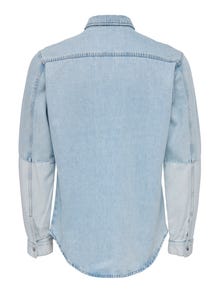 ONLY & SONS Normal geschnitten Hemdkragen Hemd -Light Blue Denim - 22023937