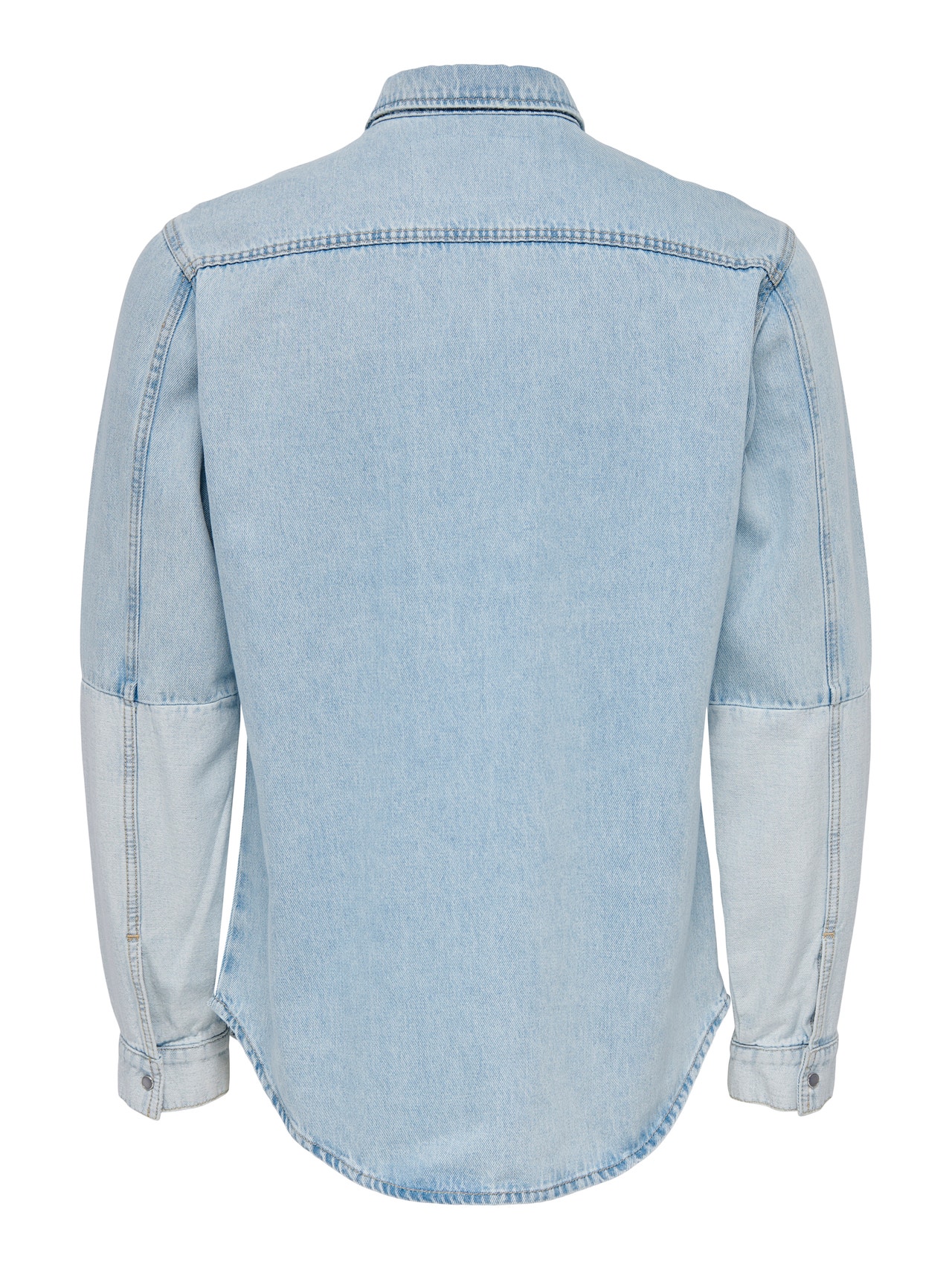 ONLY & SONS Normal geschnitten Hemdkragen Hemd -Light Blue Denim - 22023937