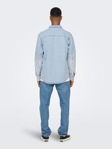 ONLY & SONS Normal geschnitten Hemdkragen Hemd -Light Blue Denim - 22023937