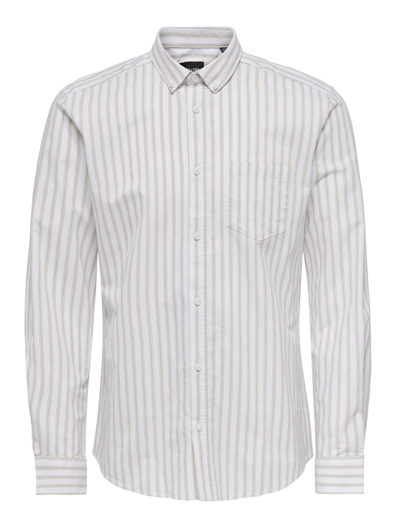 ONLY & SONS Slim Fit Striped shirt -Chinchilla - 22023977