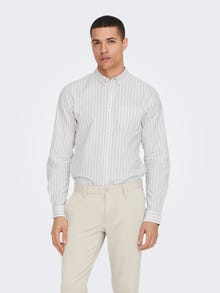 ONLY & SONS Slim Fit Striped shirt -Chinchilla - 22023977