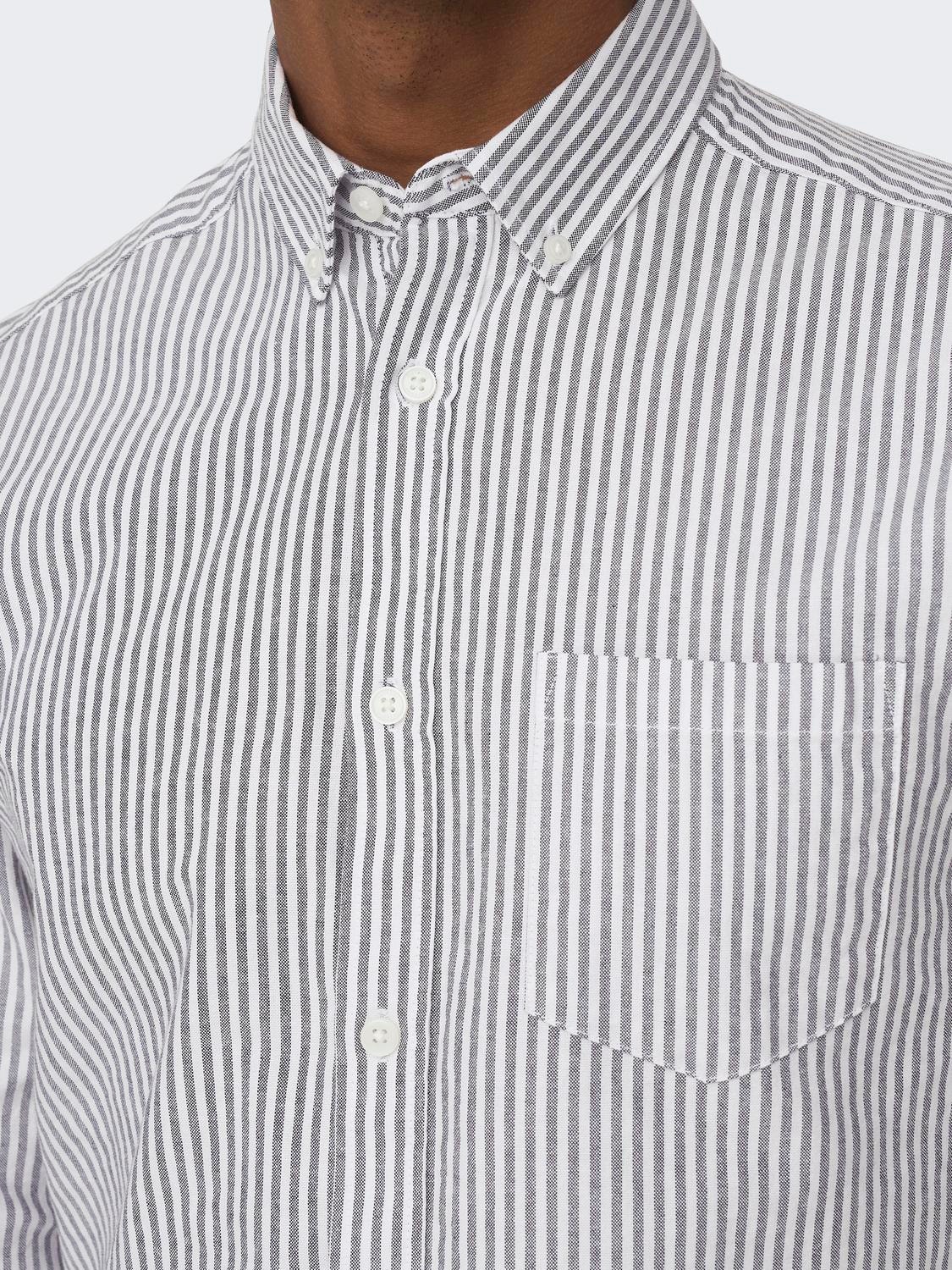 ONLY & SONS Slim Fit Striped shirt -Dark Navy - 22023977
